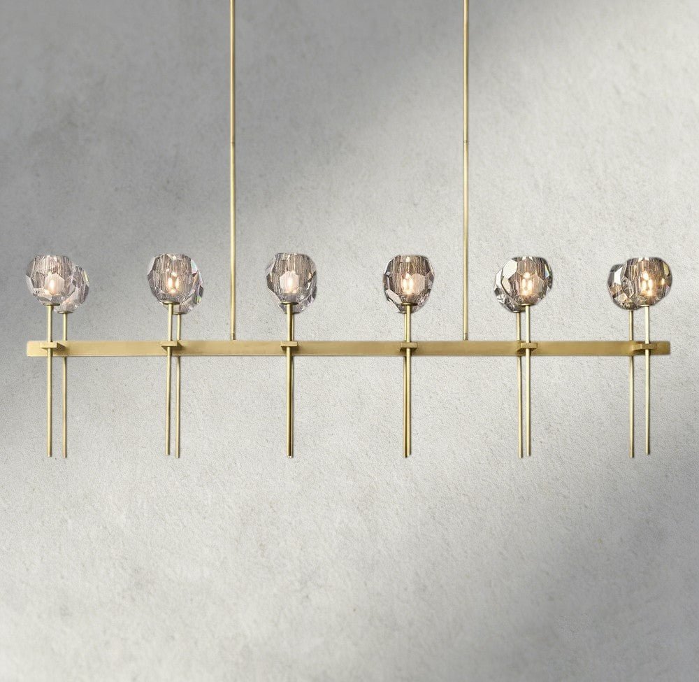 Beula De Cristal Double Linear Chandelier 60" - cyranlighting