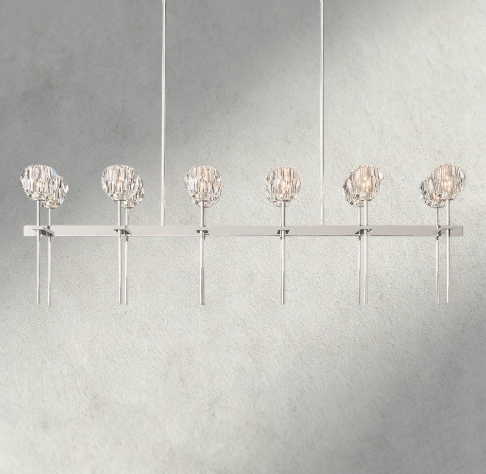 Beula De Cristal Double Linear Chandelier 60" - cyranlighting