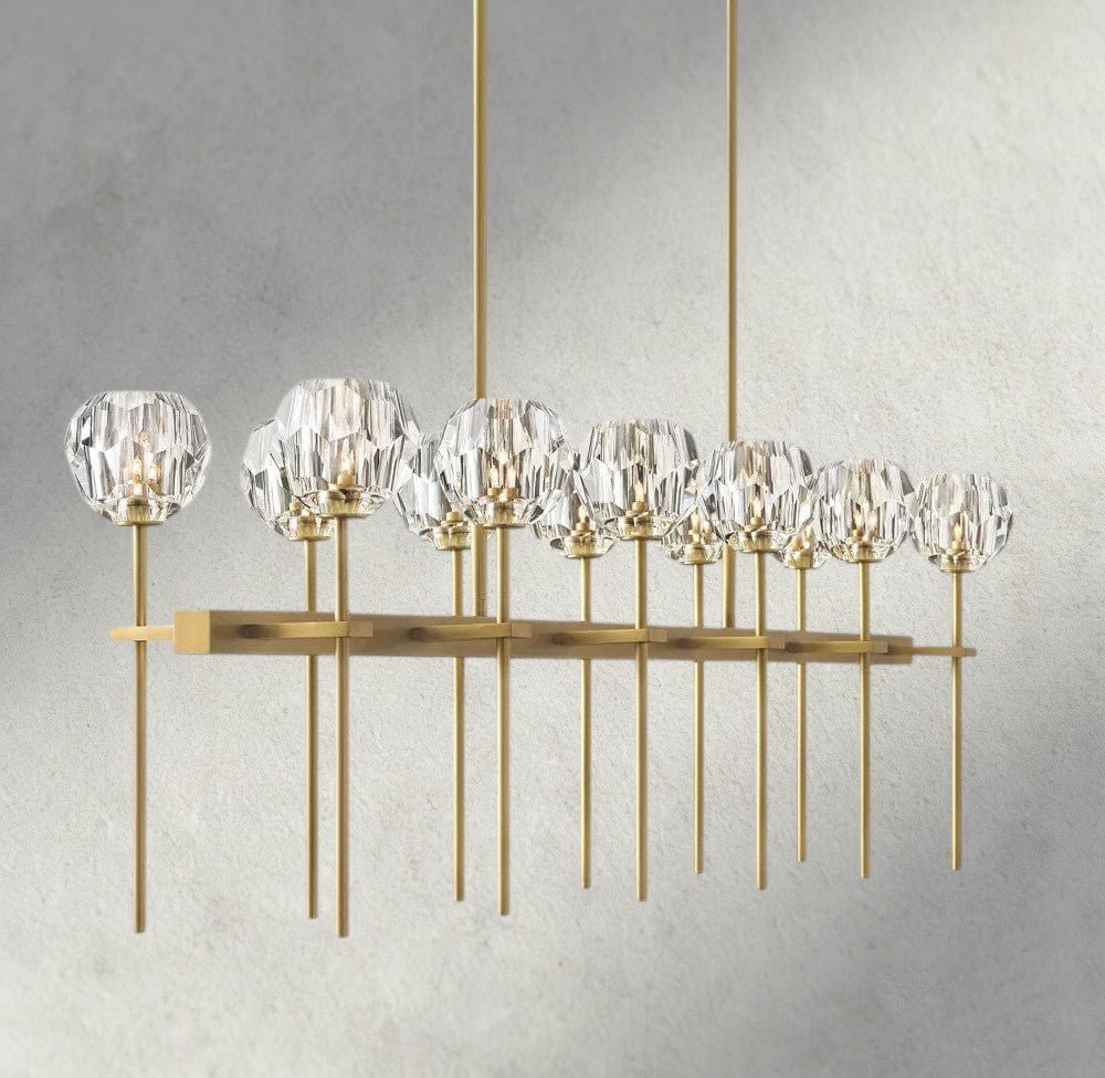 Beula De Cristal Double Linear Chandelier 60" - cyranlighting