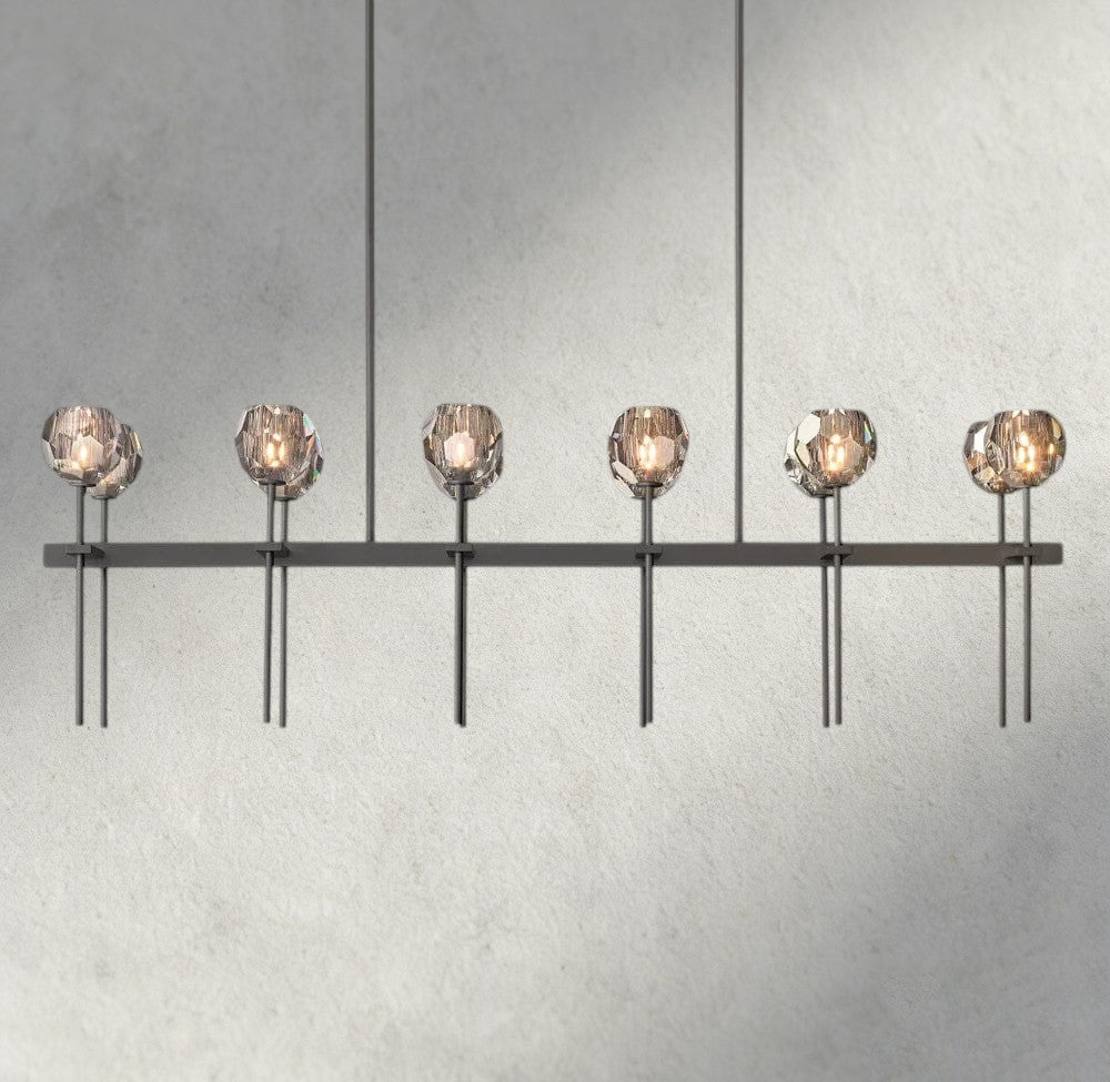 Beula De Cristal Double Linear Chandelier 60" - cyranlighting