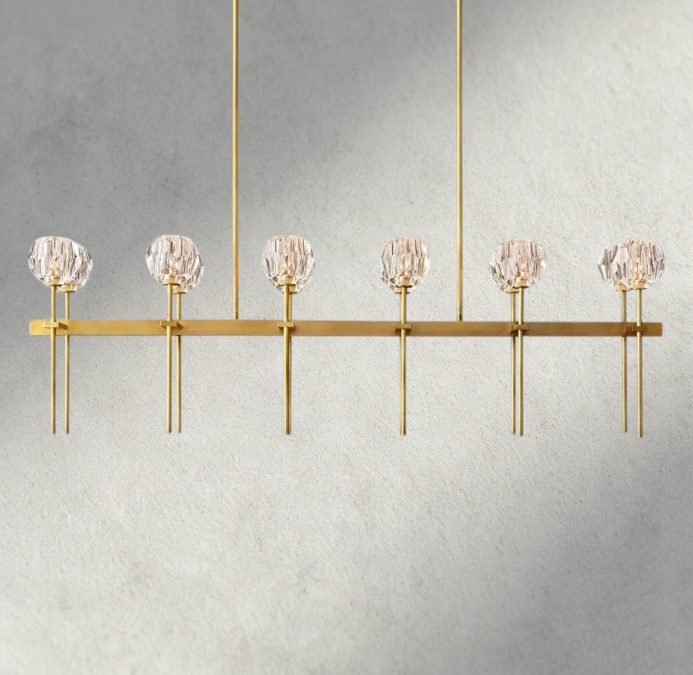 Beula De Cristal Double Linear Chandelier 60" - cyranlighting