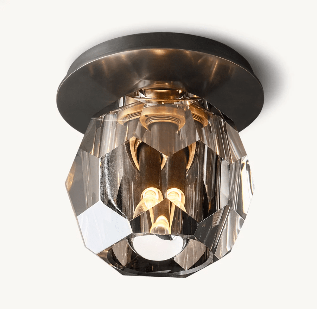 Beula De Smoke Cristal Glass Flushmount - cyranlighting