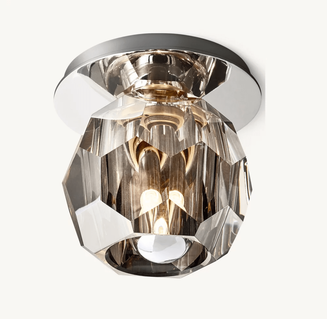 Beula De Smoke Cristal Glass Flushmount - cyranlighting