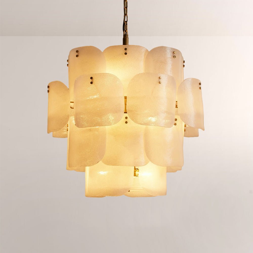 Blaire Tiered Blown Glass Chandelier - cyranlamps