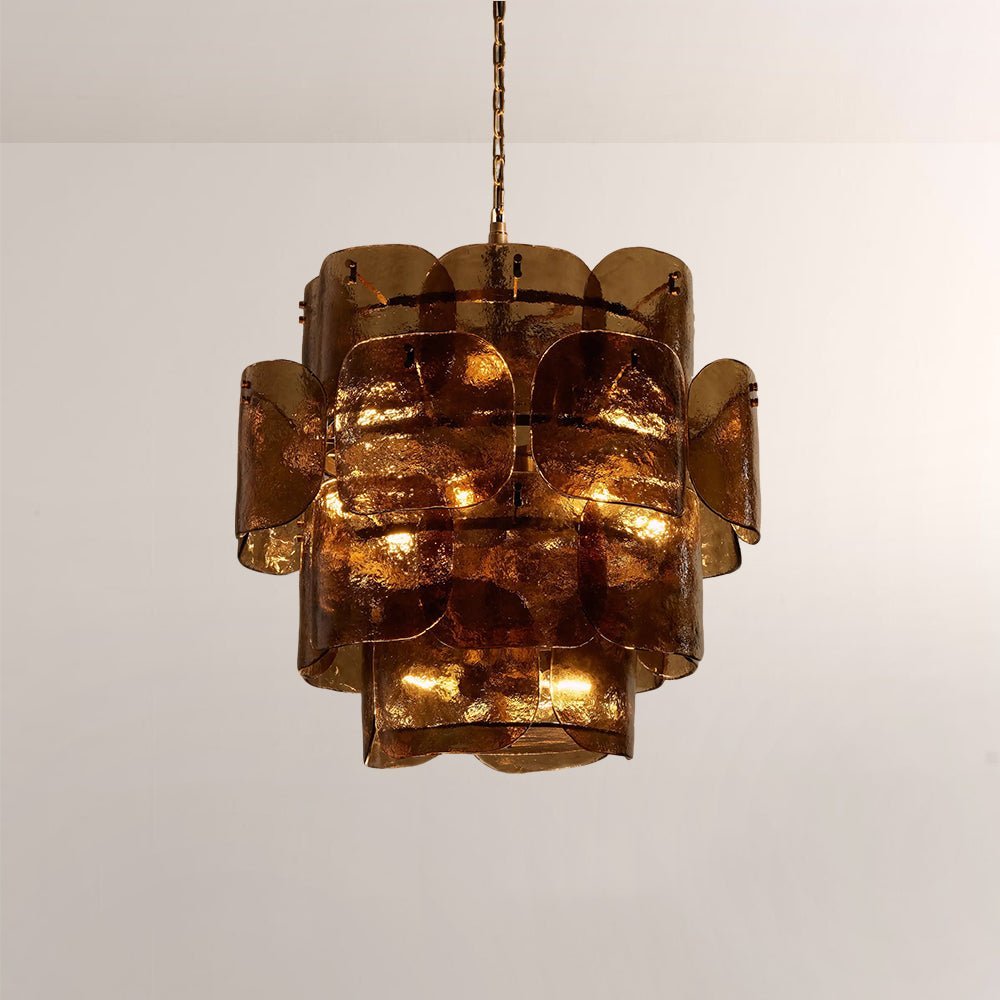 Blaire Tiered Blown Glass Chandelier - cyranlamps