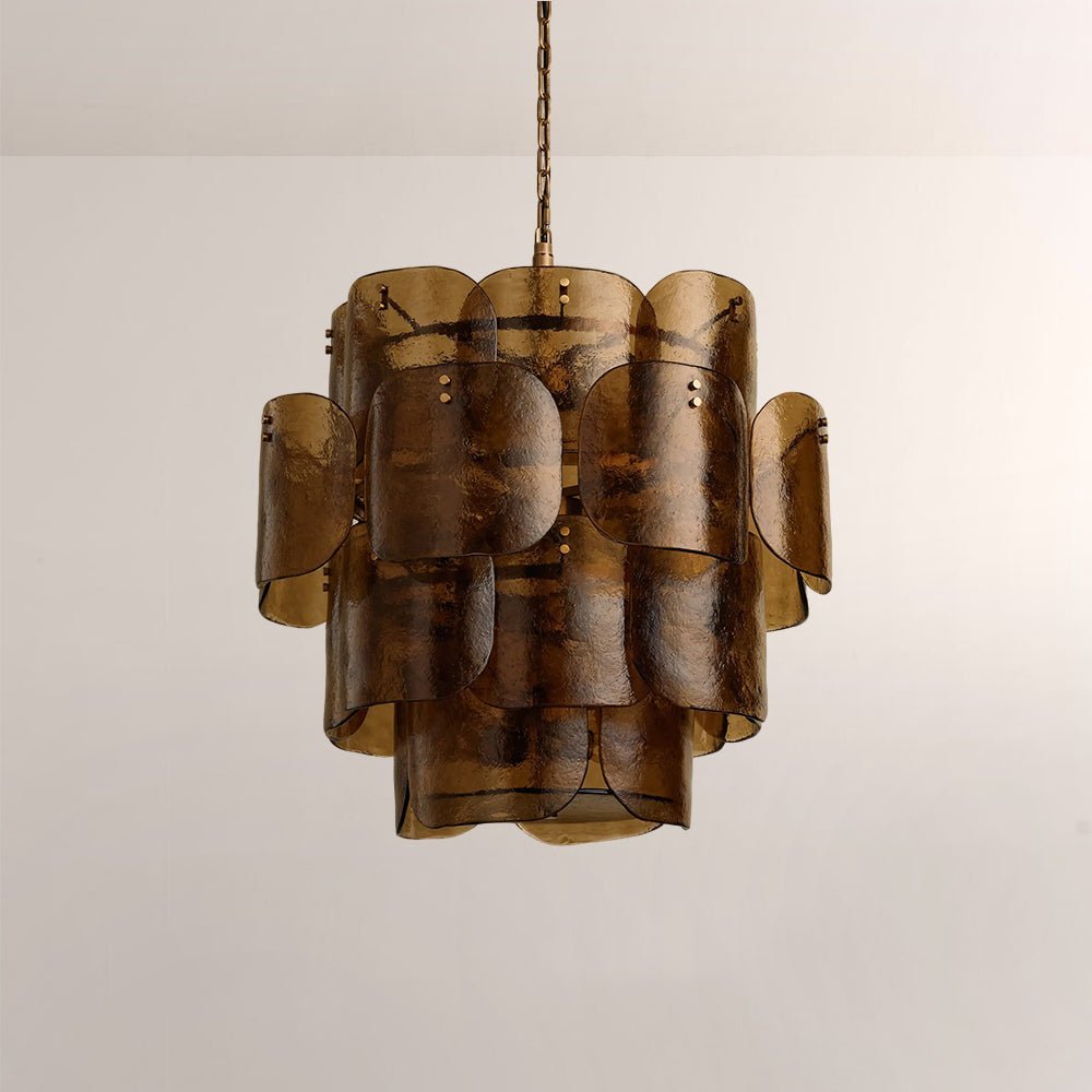 Blaire Tiered Blown Glass Chandelier - cyranlamps