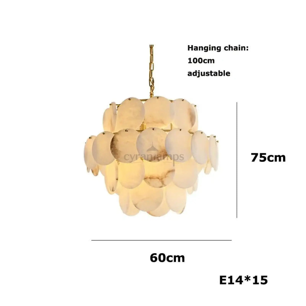 Bordwell Marble Chandelier 31" - cyranlighting