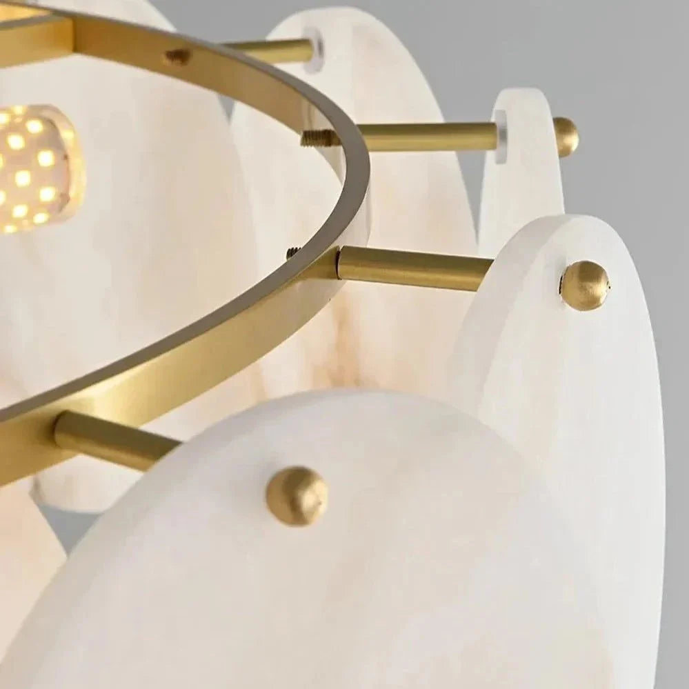 Bordwell Marble Chandelier 31" - cyranlamps
