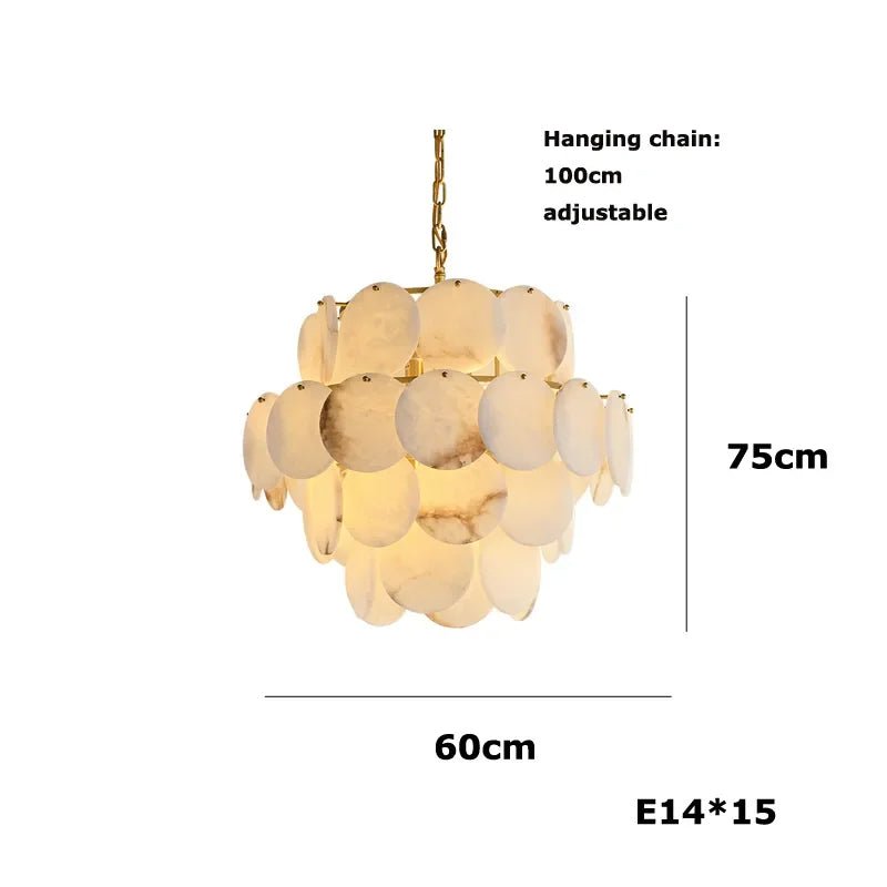 Bordwell Marble Chandelier 31" - cyranlamps