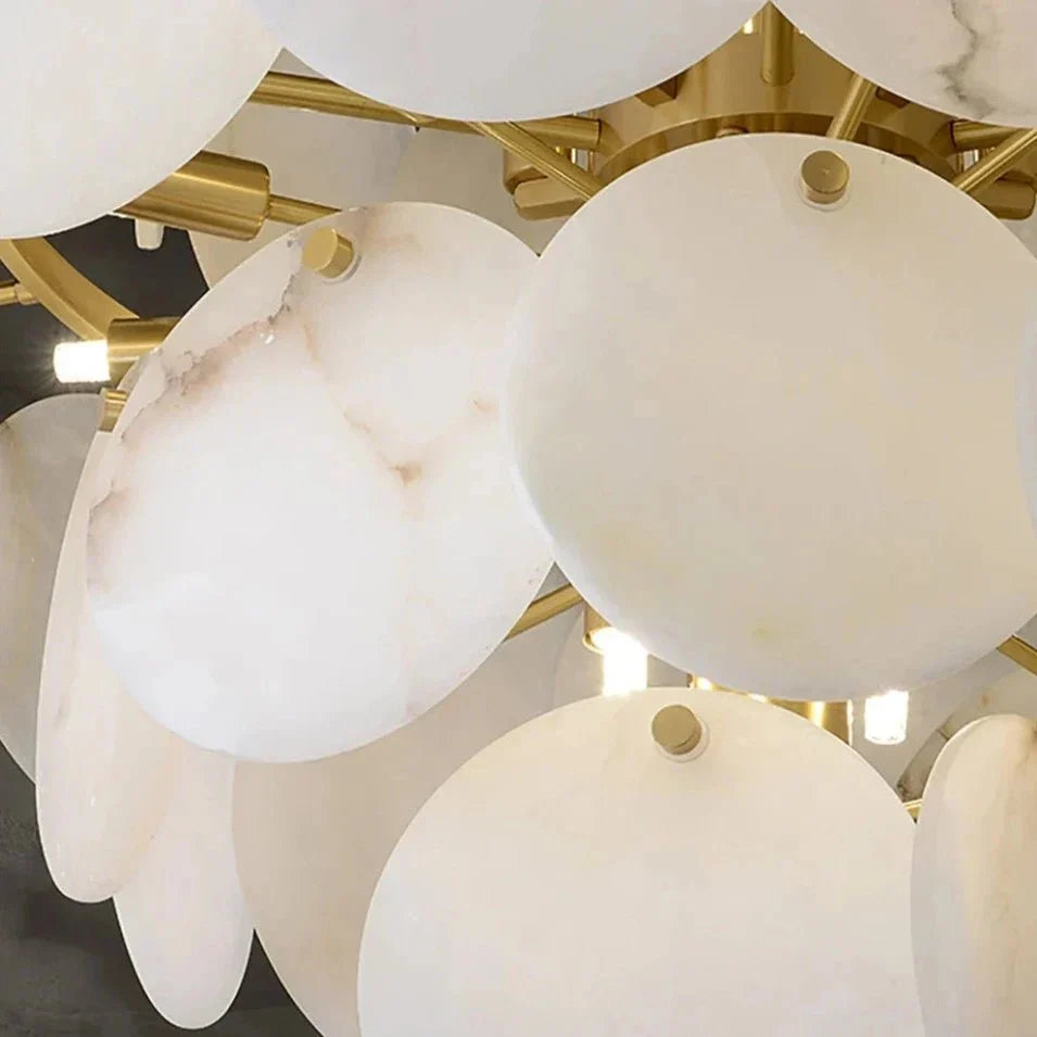Bordwell Marble Chandelier 31" - cyranlamps