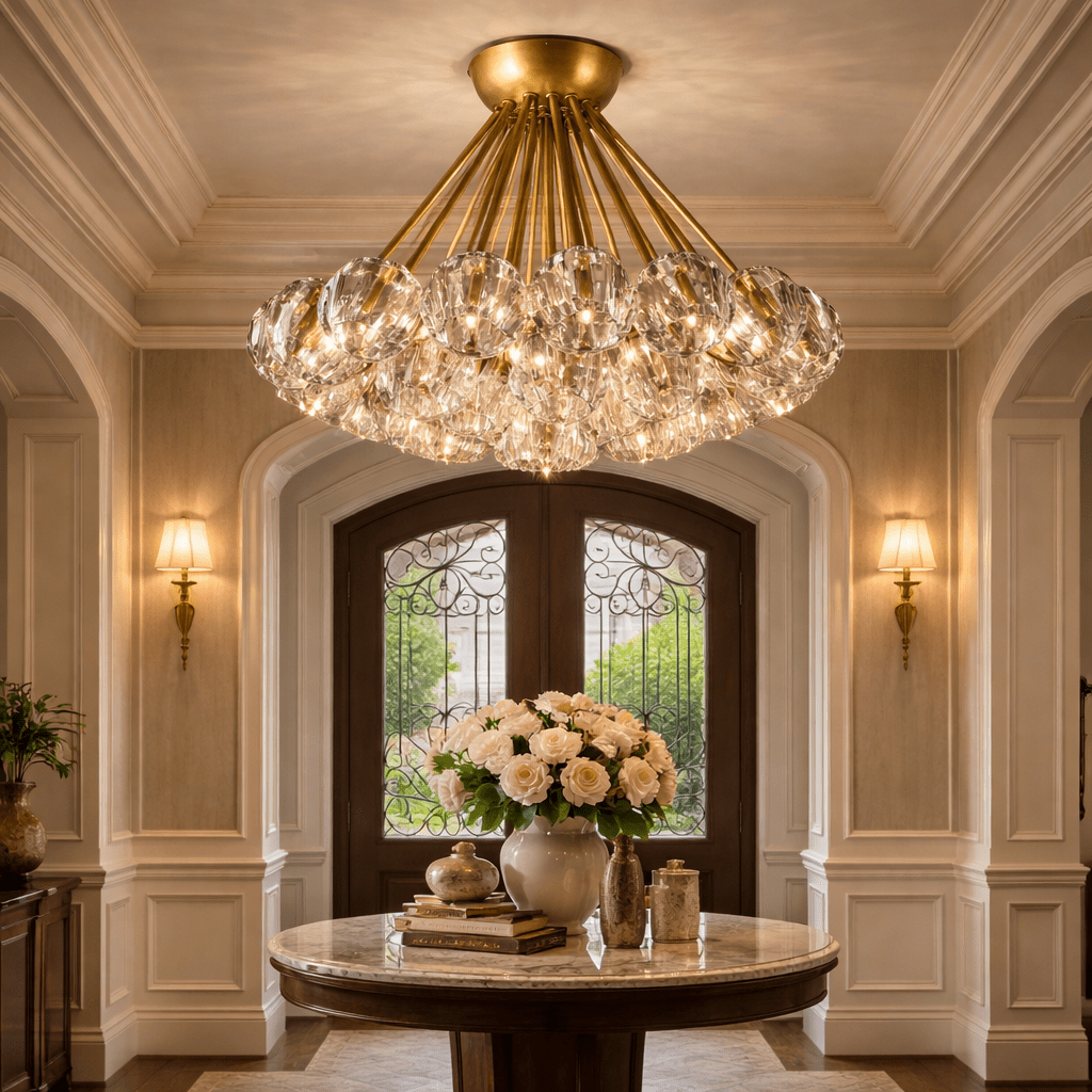 Boule do Cristal Clear Glass Flushmount - cyranlighting