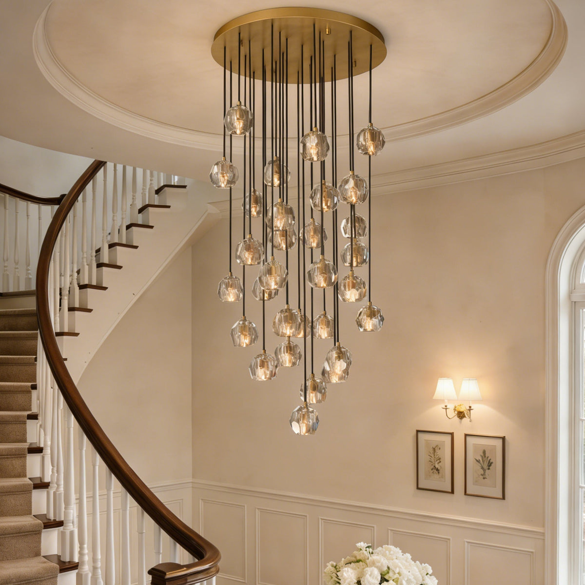 Boule do Cristal Round Cluster Chandelier - cyranlighting