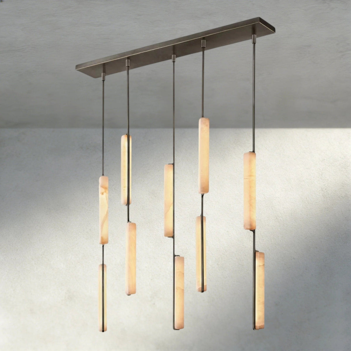 Budubon Alabaster Linear Chandelier - cyranlighting