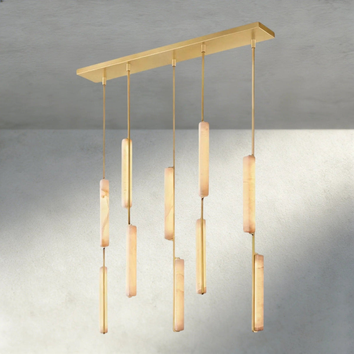 Budubon Alabaster Linear Chandelier - cyranlighting