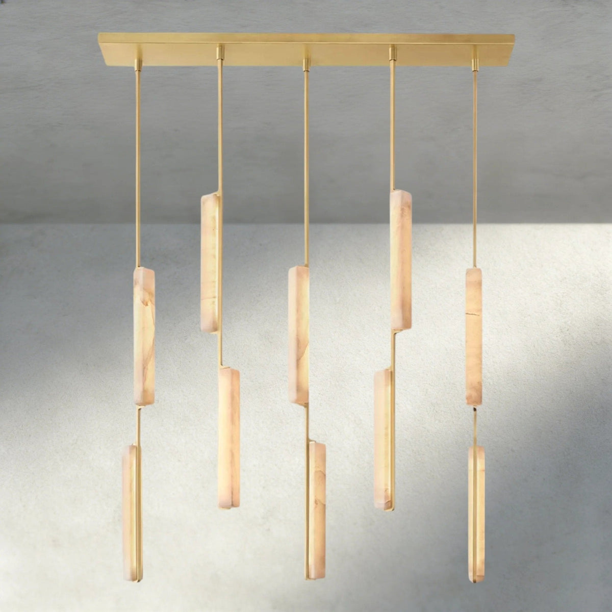 Budubon Alabaster Linear Chandelier - cyranlighting