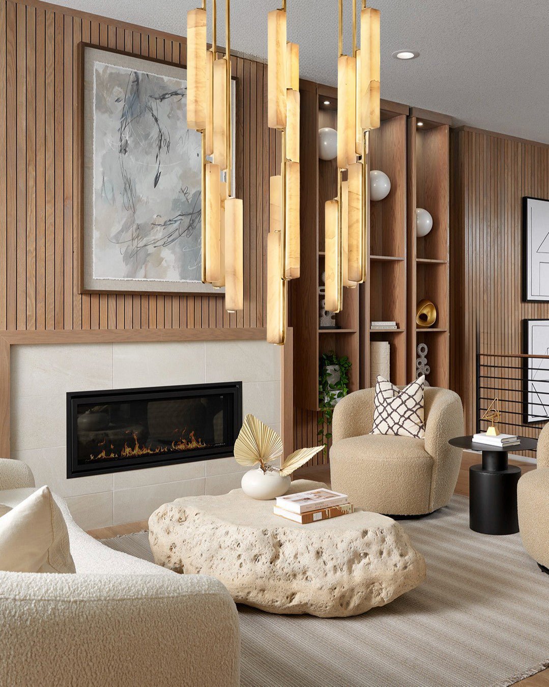Budubon Alabaster Round Chandelier - cyranlighting
