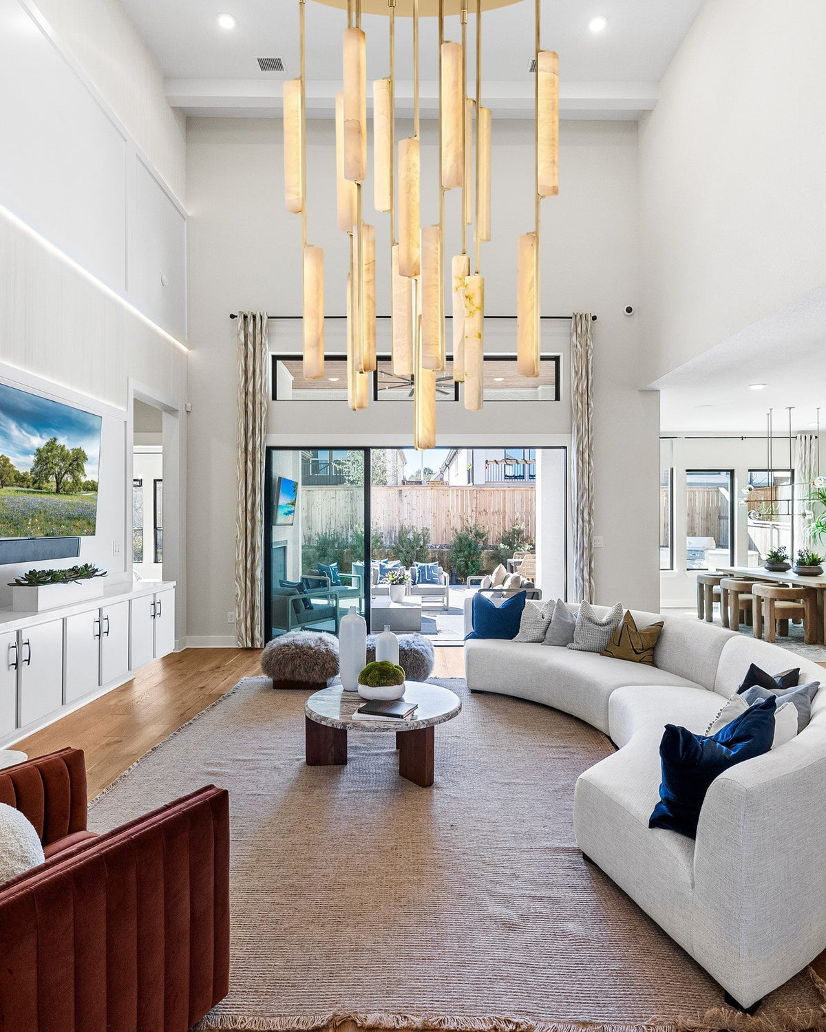 Budubon Alabaster Round Chandelier - cyranlighting