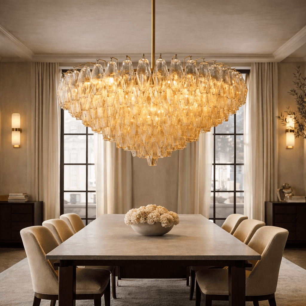 Burnley Glass Chandelier - cyranlamps
