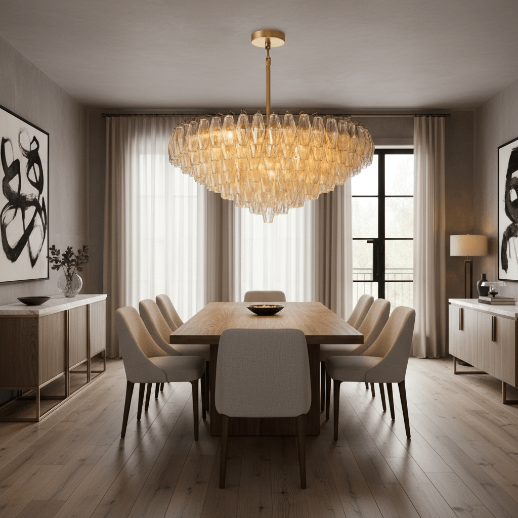 Burnley Glass Chandelier - cyranlamps