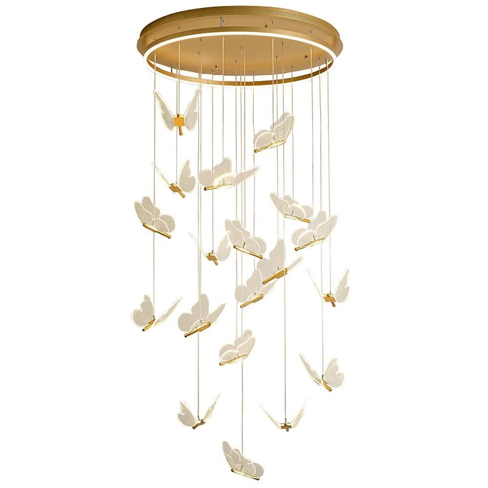 Butterfly Chandelierv Modern Metal Disk Acrylic Ceiling Light - Cyran Lamps
