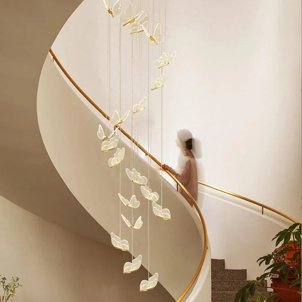 Butterfly Chandelierv Modern Metal Disk Acrylic Ceiling Light - Cyran Lamps