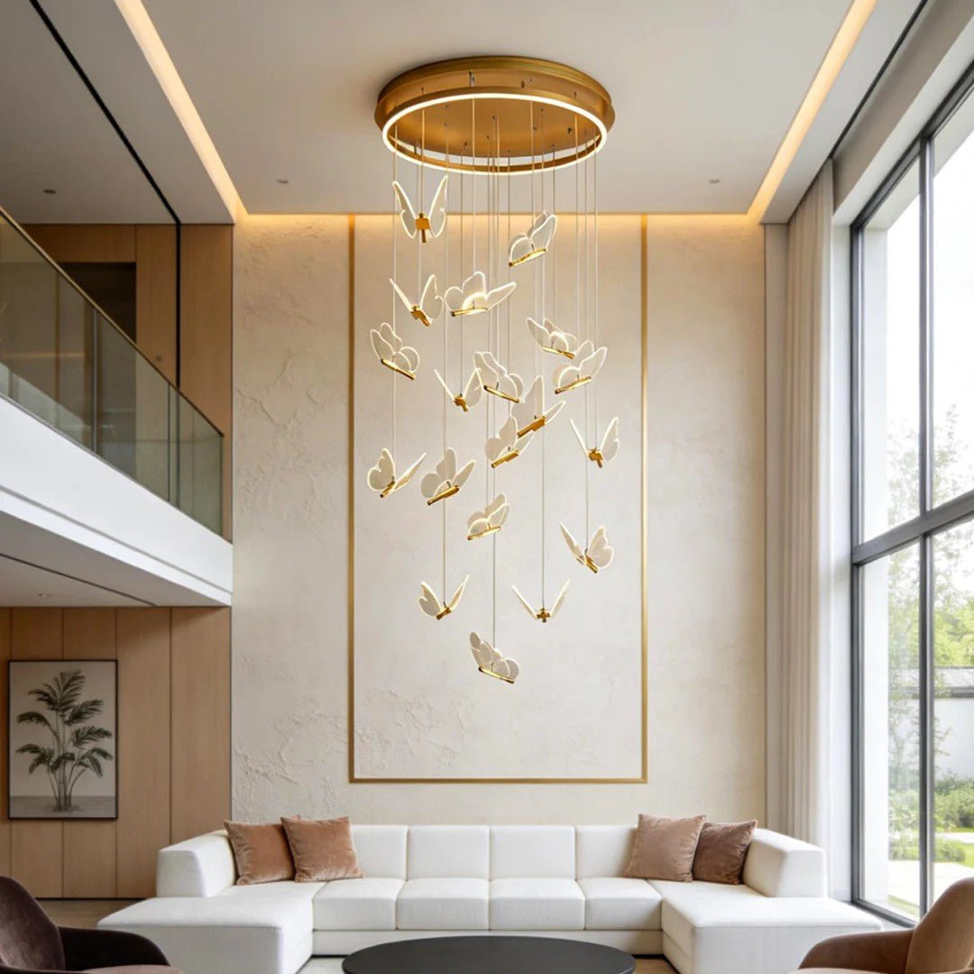 Butterfly Chandelierv Modern Metal Disk Acrylic Ceiling Light - Cyran Lamps