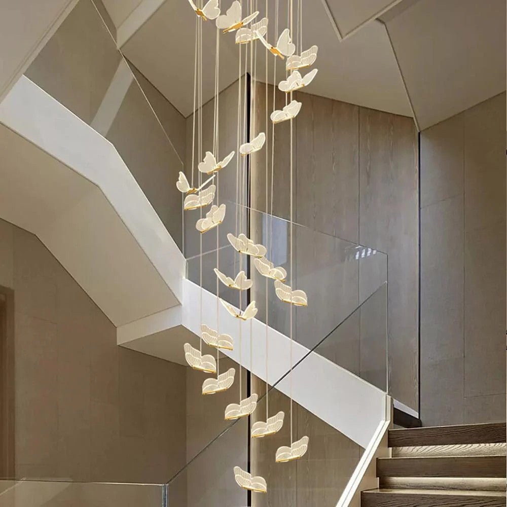 Butterfly Chandelierv Modern Metal Disk Acrylic Ceiling Light - Cyran Lamps