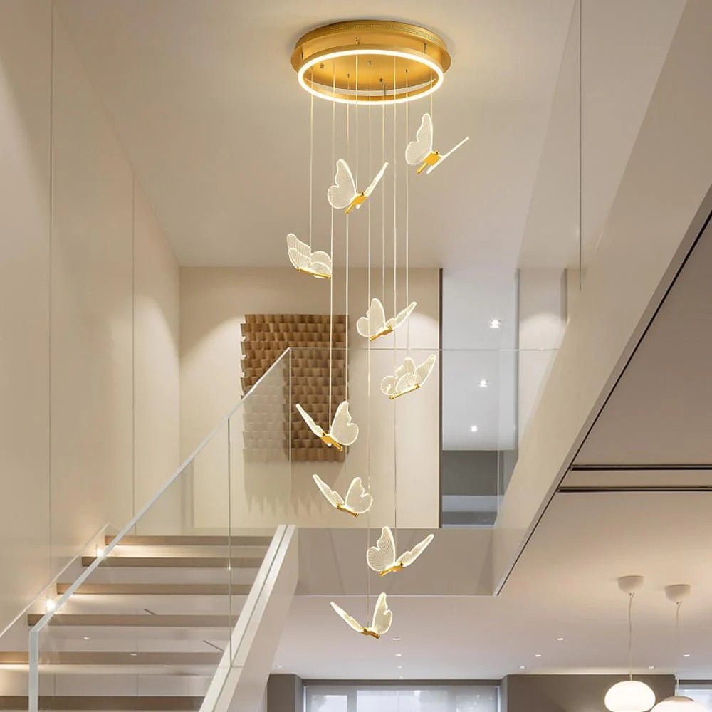 Butterfly Chandelierv Modern Metal Disk Acrylic Ceiling Light - Cyran Lamps