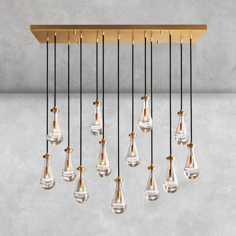 Raindrop Rectangular Chandelier 54"