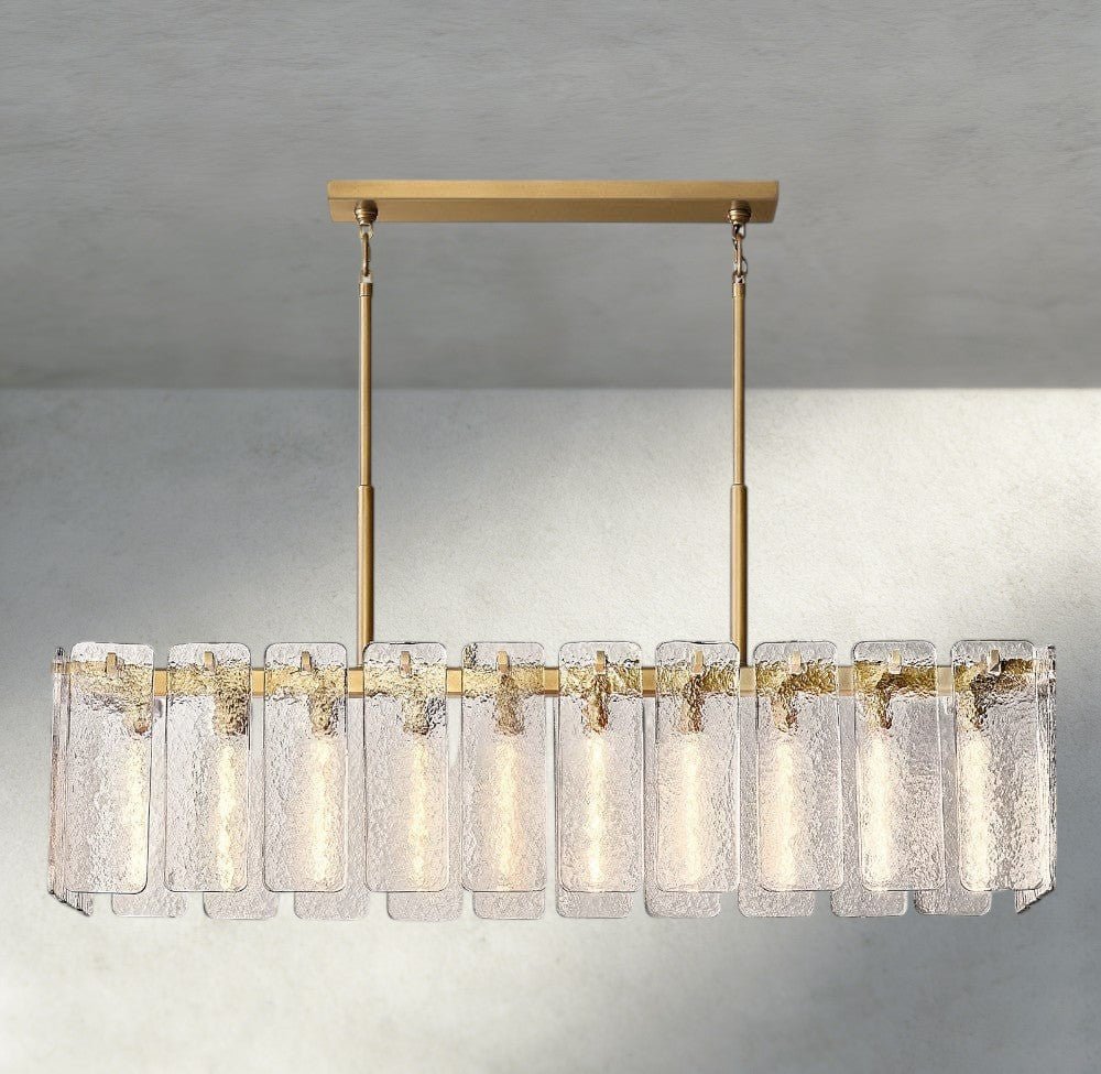 Calam Glass Rectangular Chandelier 60", 72" - Cyran Lamps