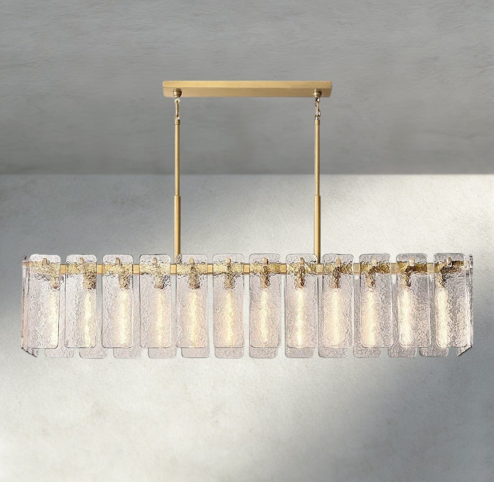 Calam Glass Rectangular Chandelier 60", 72" - Cyran Lamps