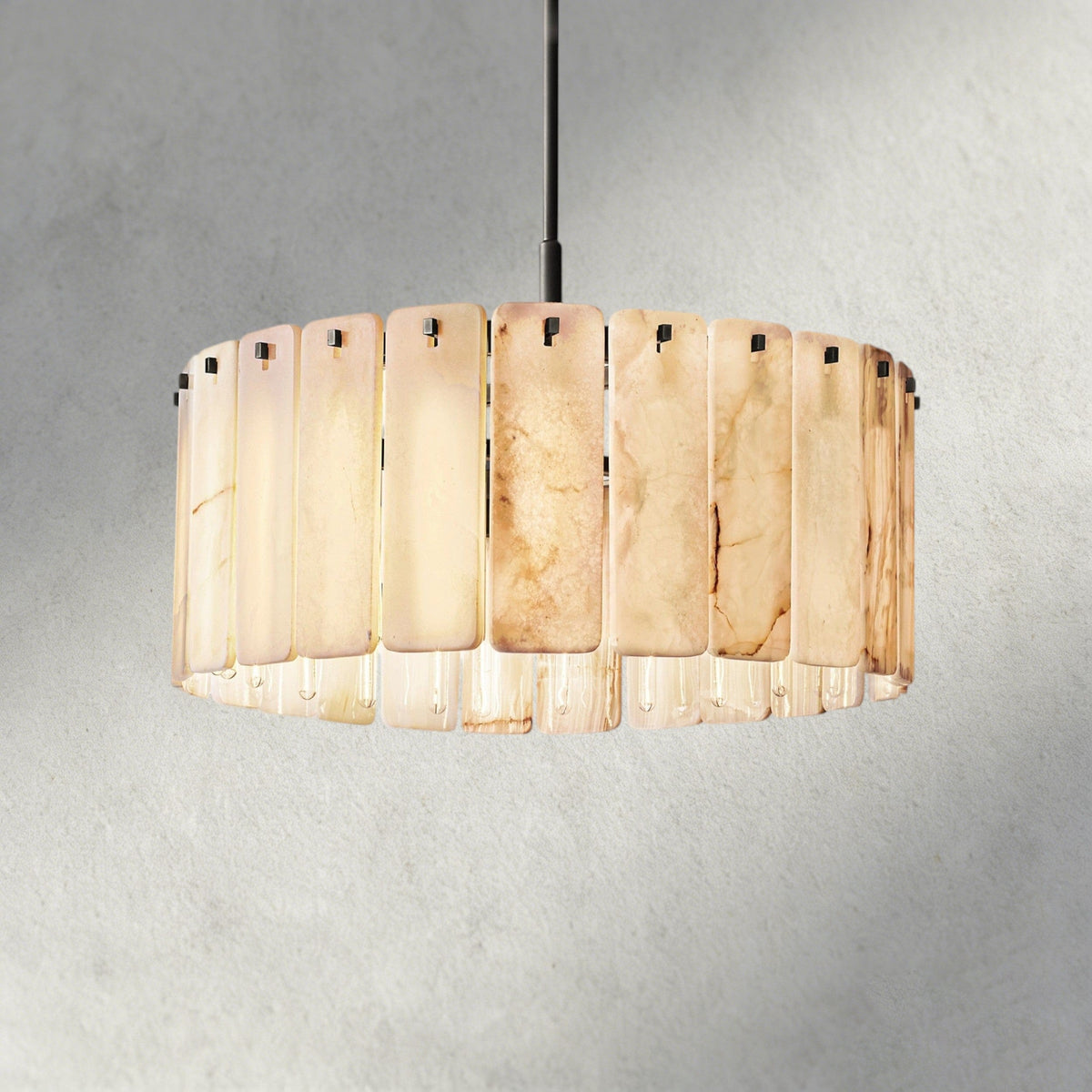 Calam Onyx Round Alabaster Chandelier 36". 48", 60" - Cyran Lamps