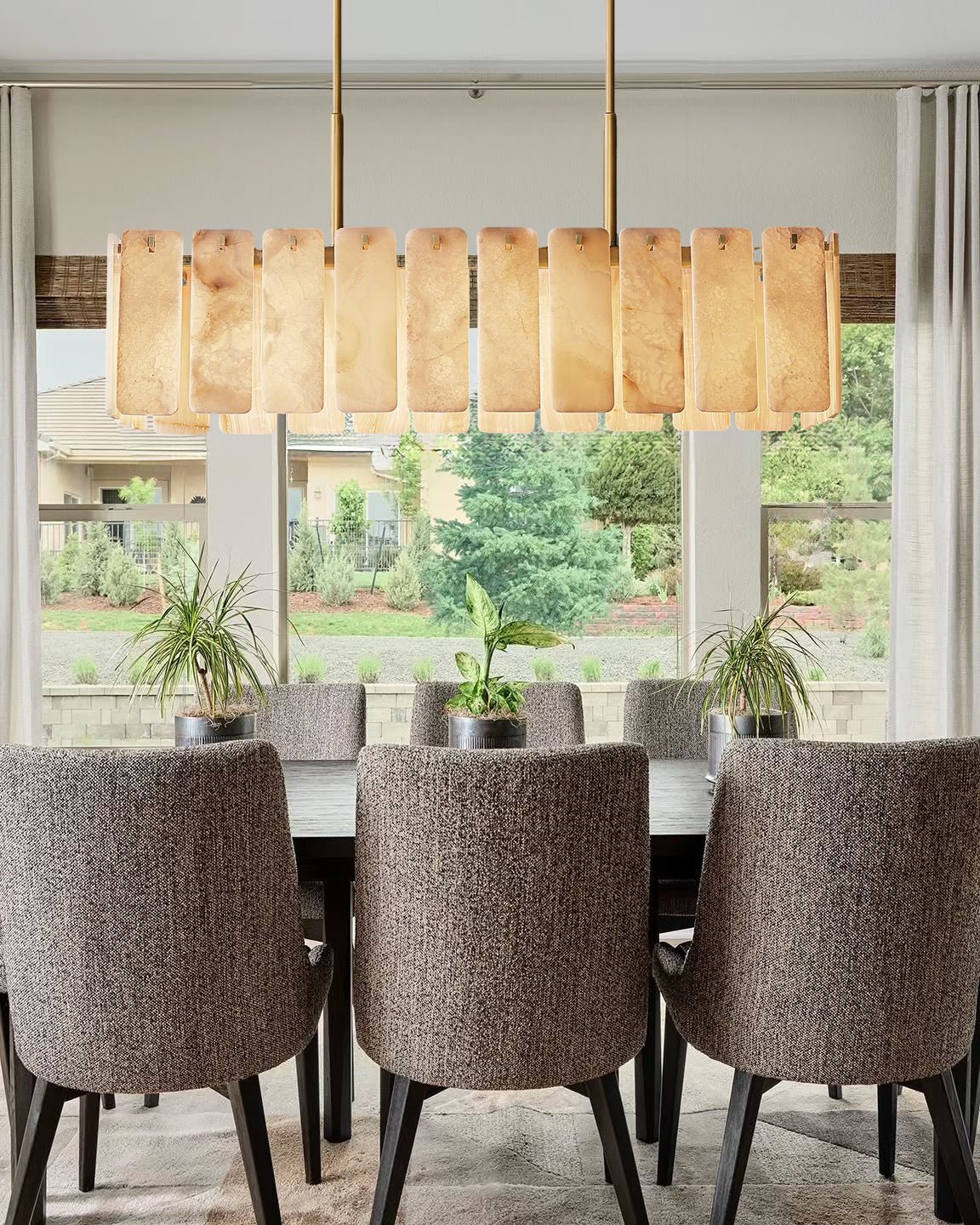 Calametta Onyx Rectangular Chandelier, Chandelier for Dining Room - cyranlighting