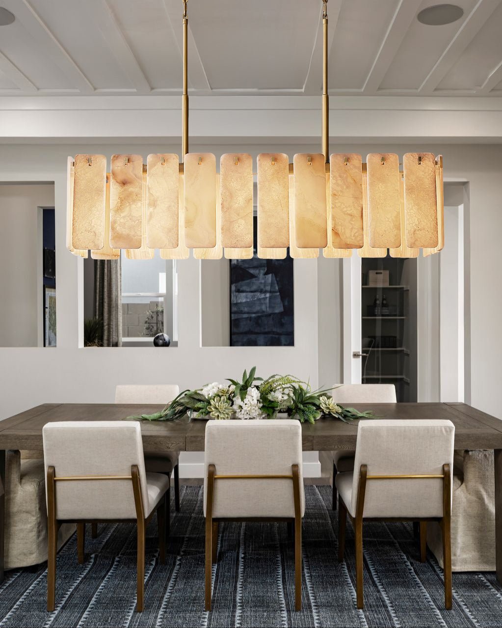 Calametta Onyx Rectangular Chandelier, Chandelier for Dining Room - cyranlighting