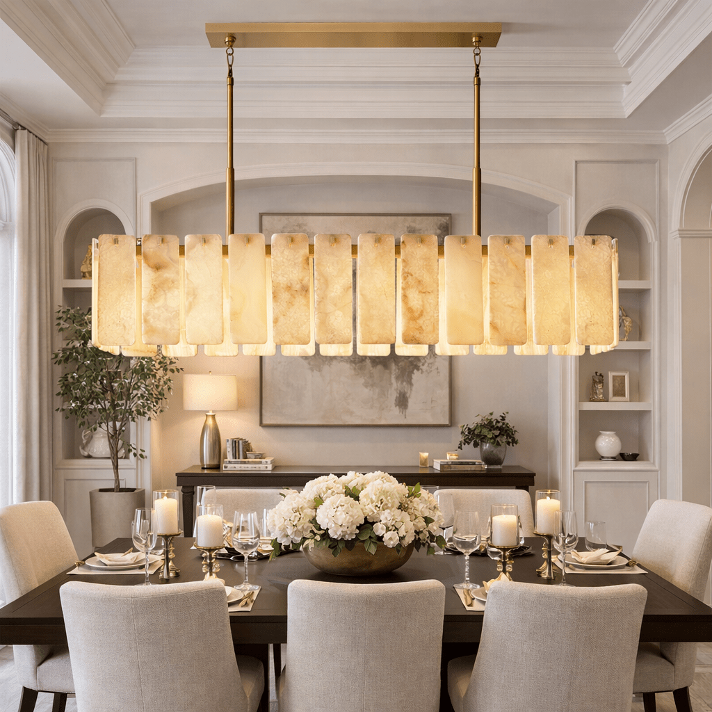 Calametta Onyx Rectangular Chandelier, Chandelier for Dining Room - cyranlighting