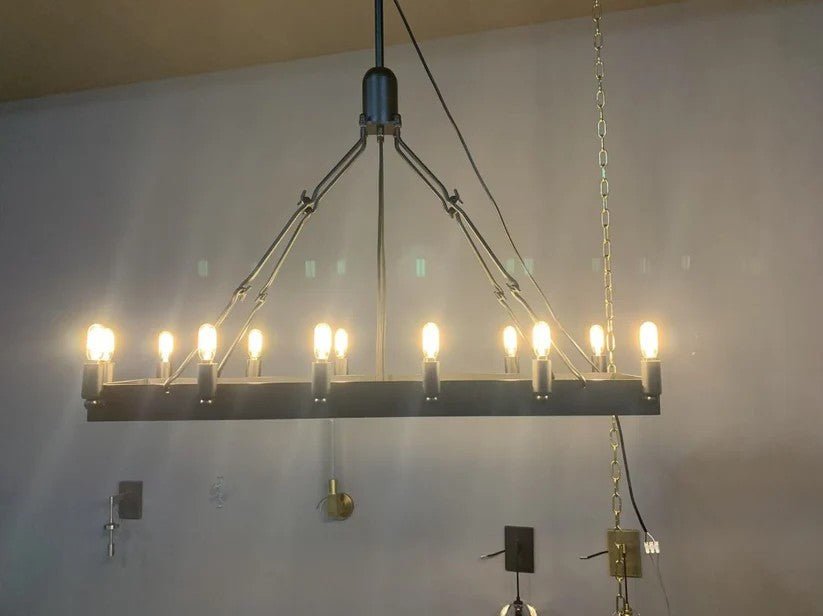 Camena Vintage Candelabra Rectangular Chandelier - Cyran Lamps