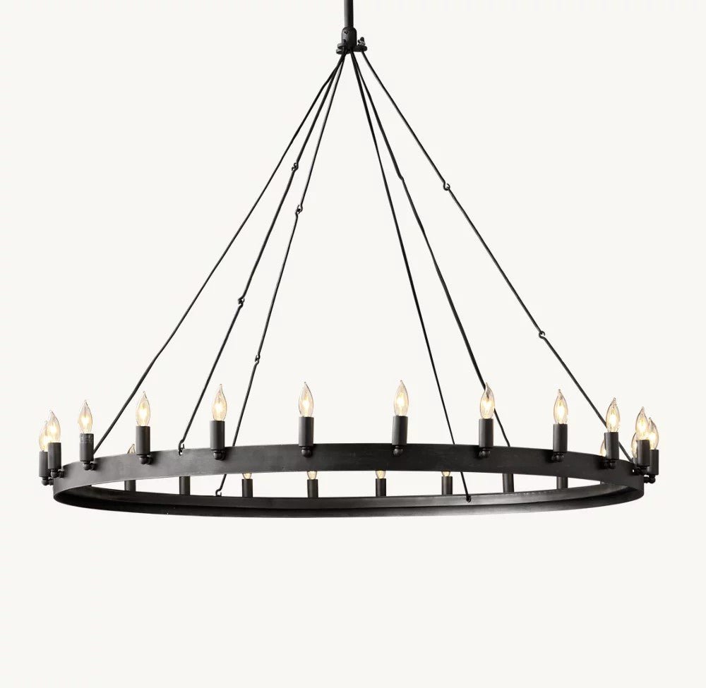 Camena Vintage Candelabra Round Chandelier - Cyran Lamps