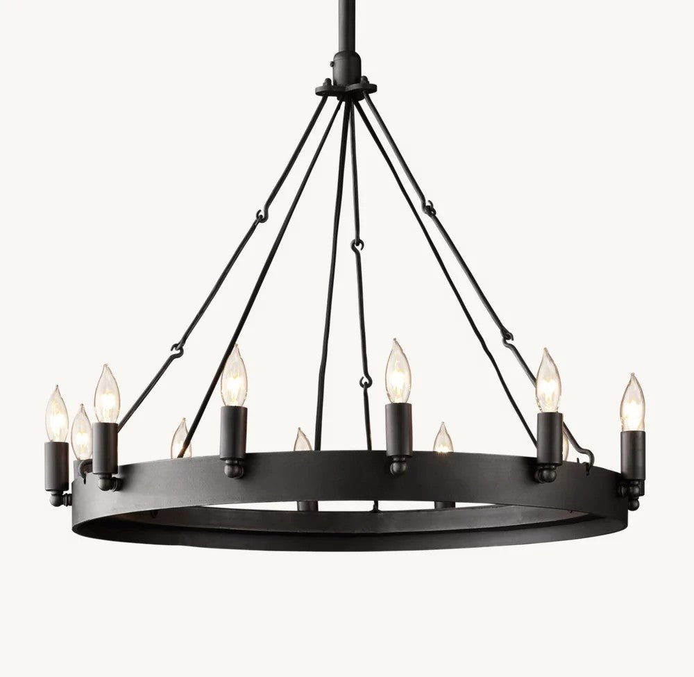 Camena Vintage Candelabra Round Chandelier - Cyran Lamps