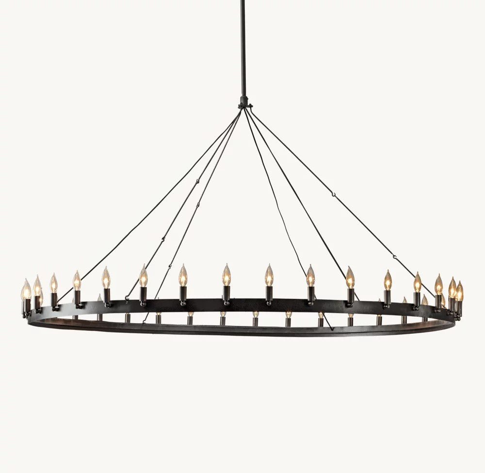 Camena Vintage Candelabra Round Chandelier - Cyran Lamps