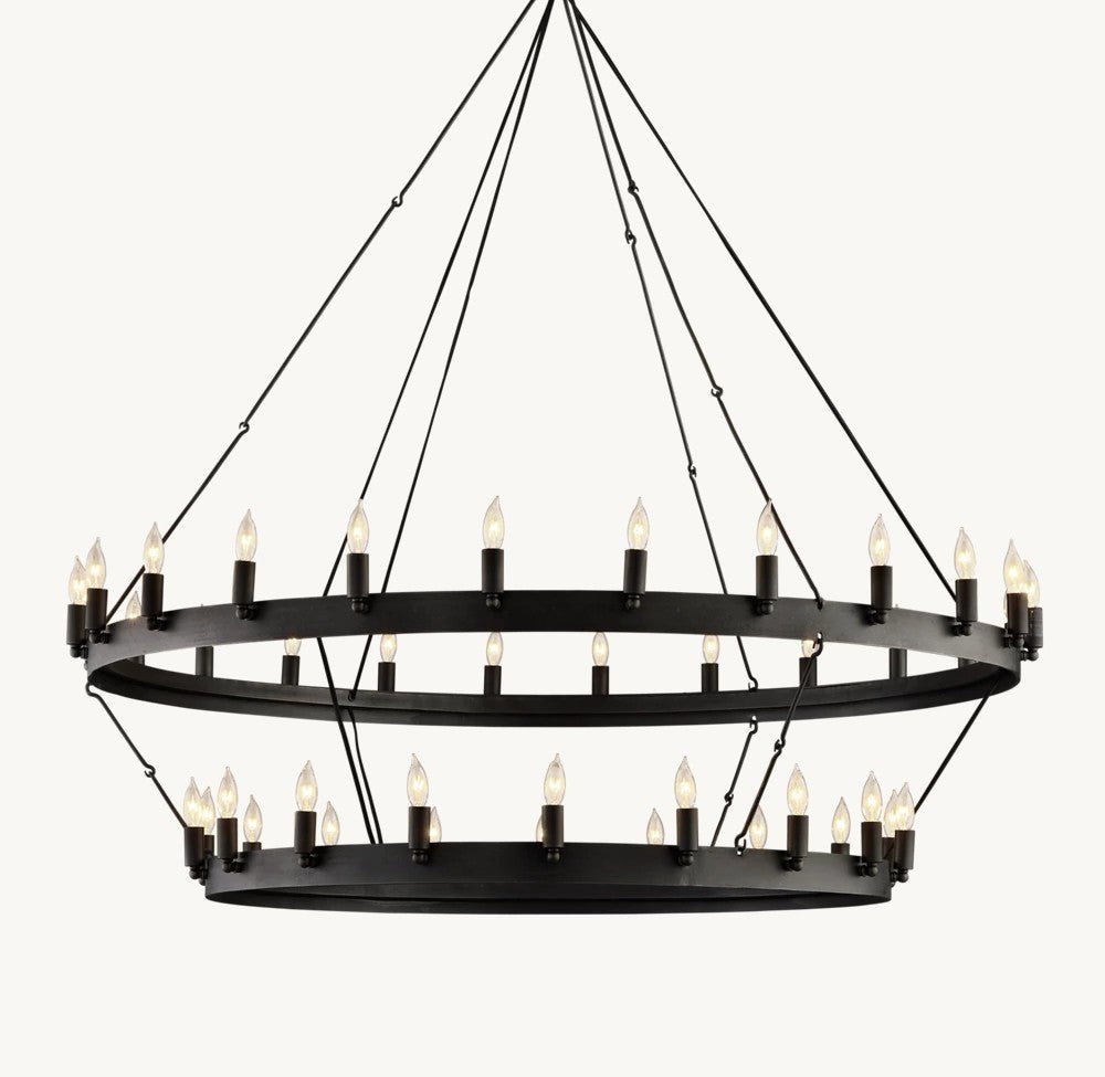 Camena Vintage Candelabra Two - Tier Chandelier - Cyran Lamps