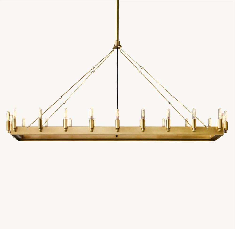 Camena Vintage Filament Rectangular Chandelier - Cyran Lamps