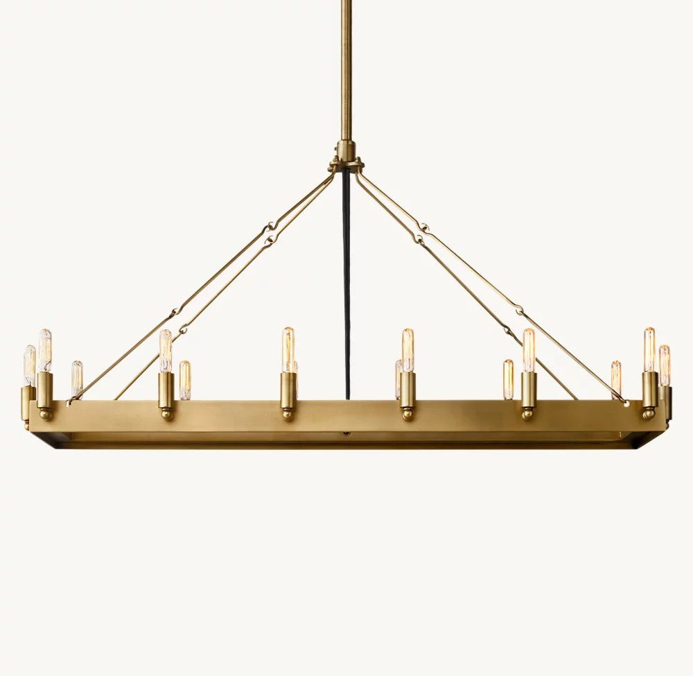 Camena Vintage Filament Rectangular Chandelier - Cyran Lamps