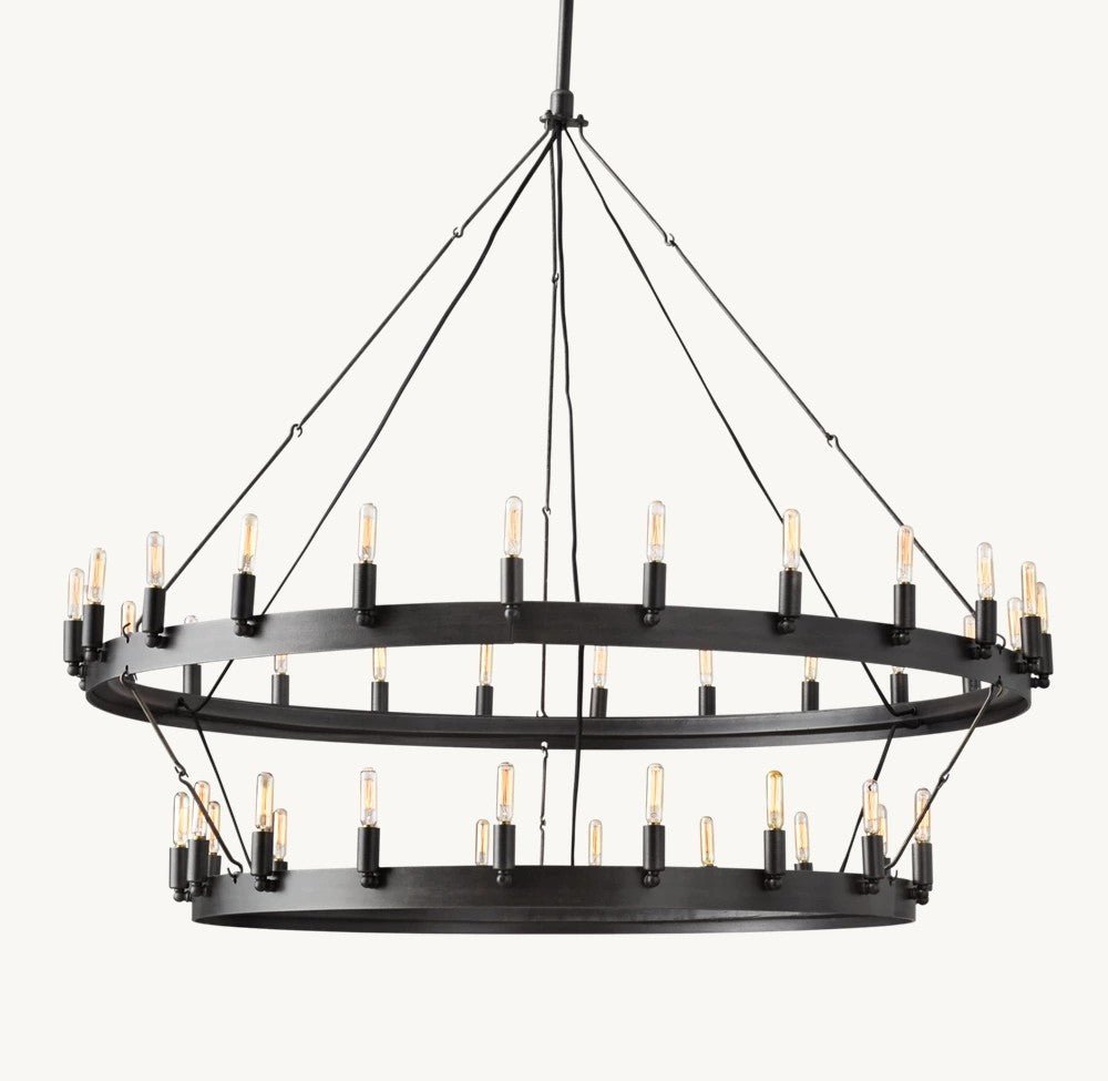 Camena Vintage Filament Two - Tier Chandelier - Cyran Lamps