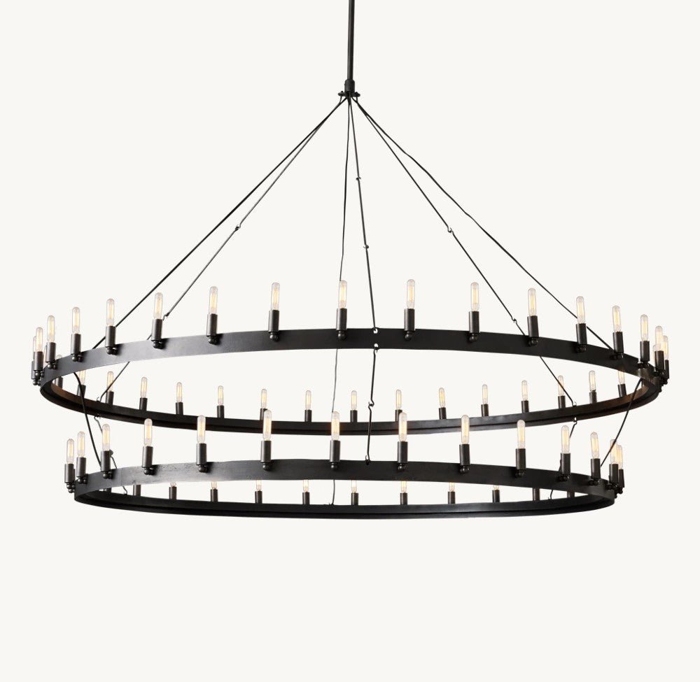 Camena Vintage Filament Two - Tier Chandelier - Cyran Lamps