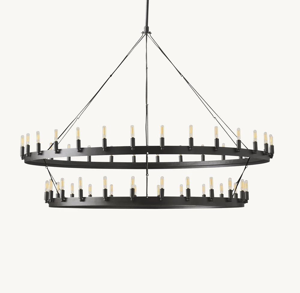 Camena Vintage Filament Two - Tier Chandelier - Cyran Lamps