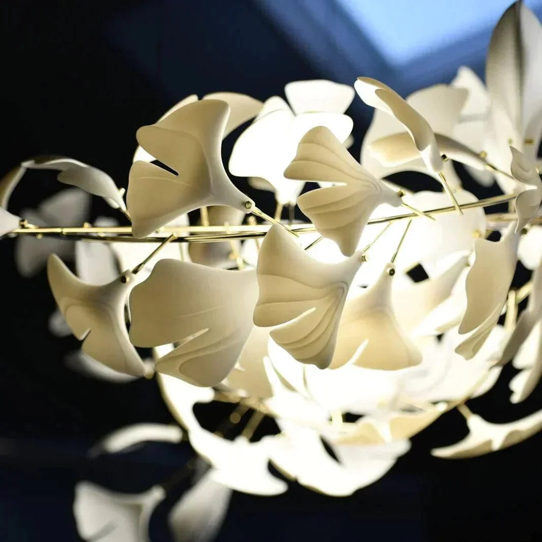 Ceramic Gingko Chandelier B - cyranlighting