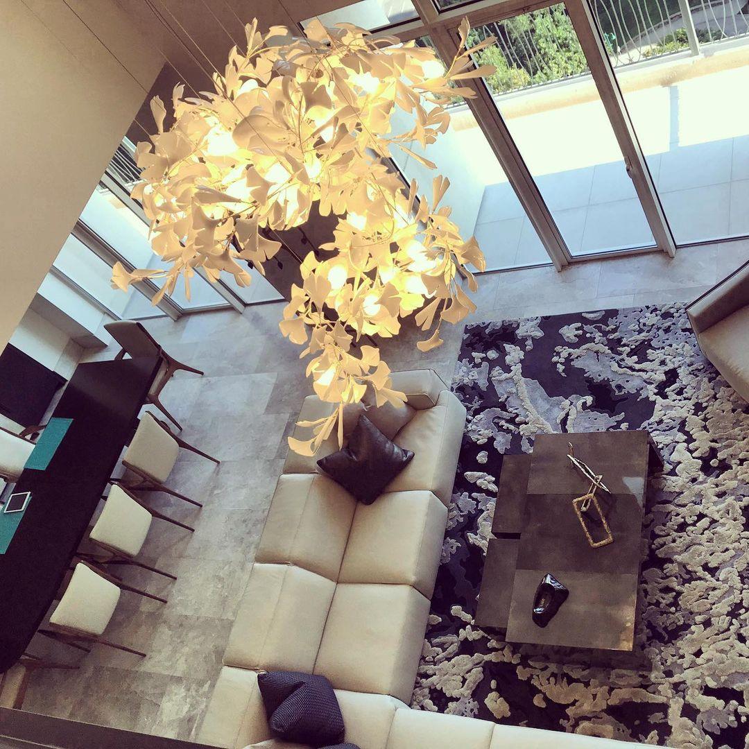 Ceramic Gingko Chandelier B - cyranlighting