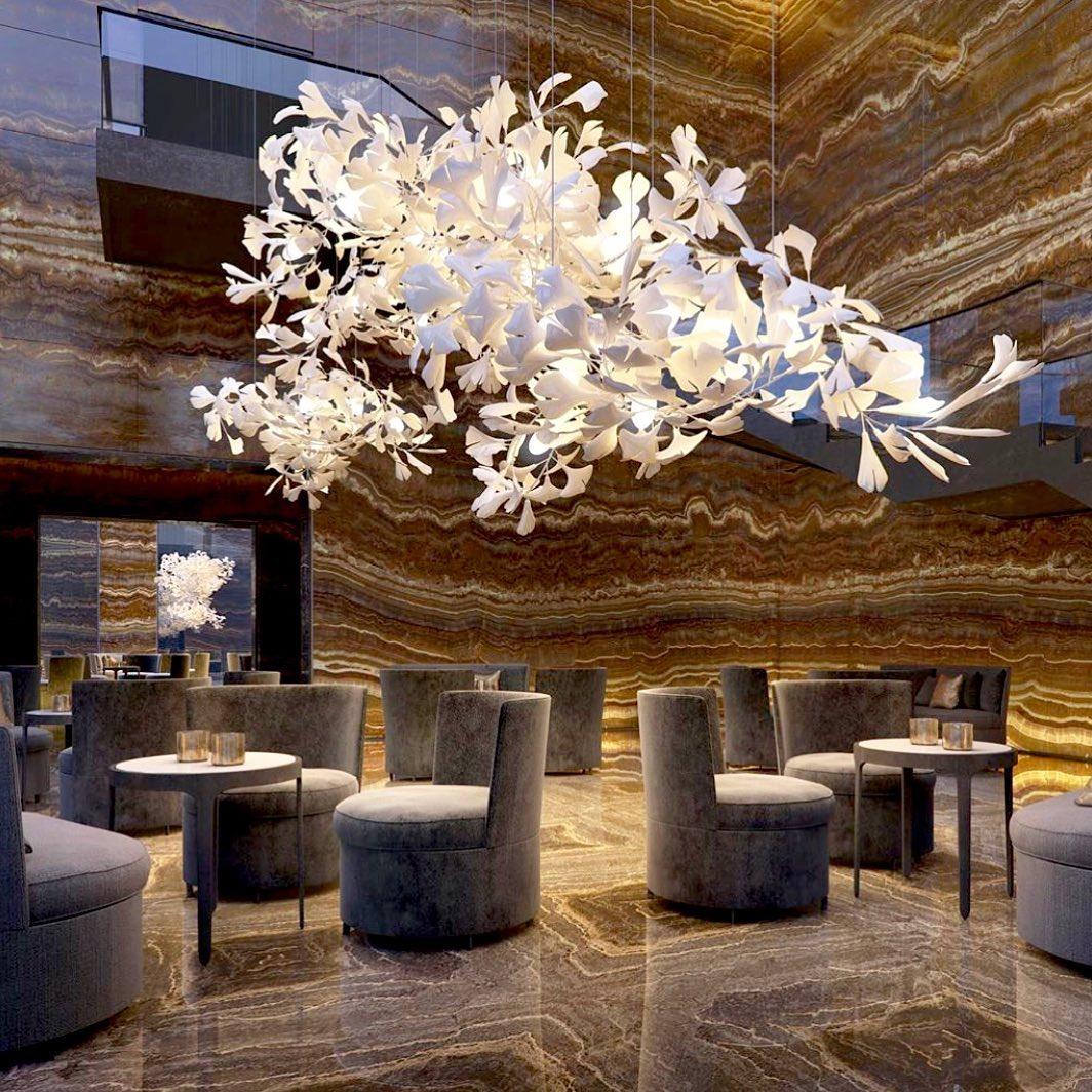 Ceramic Gingko Chandelier B - cyranlighting