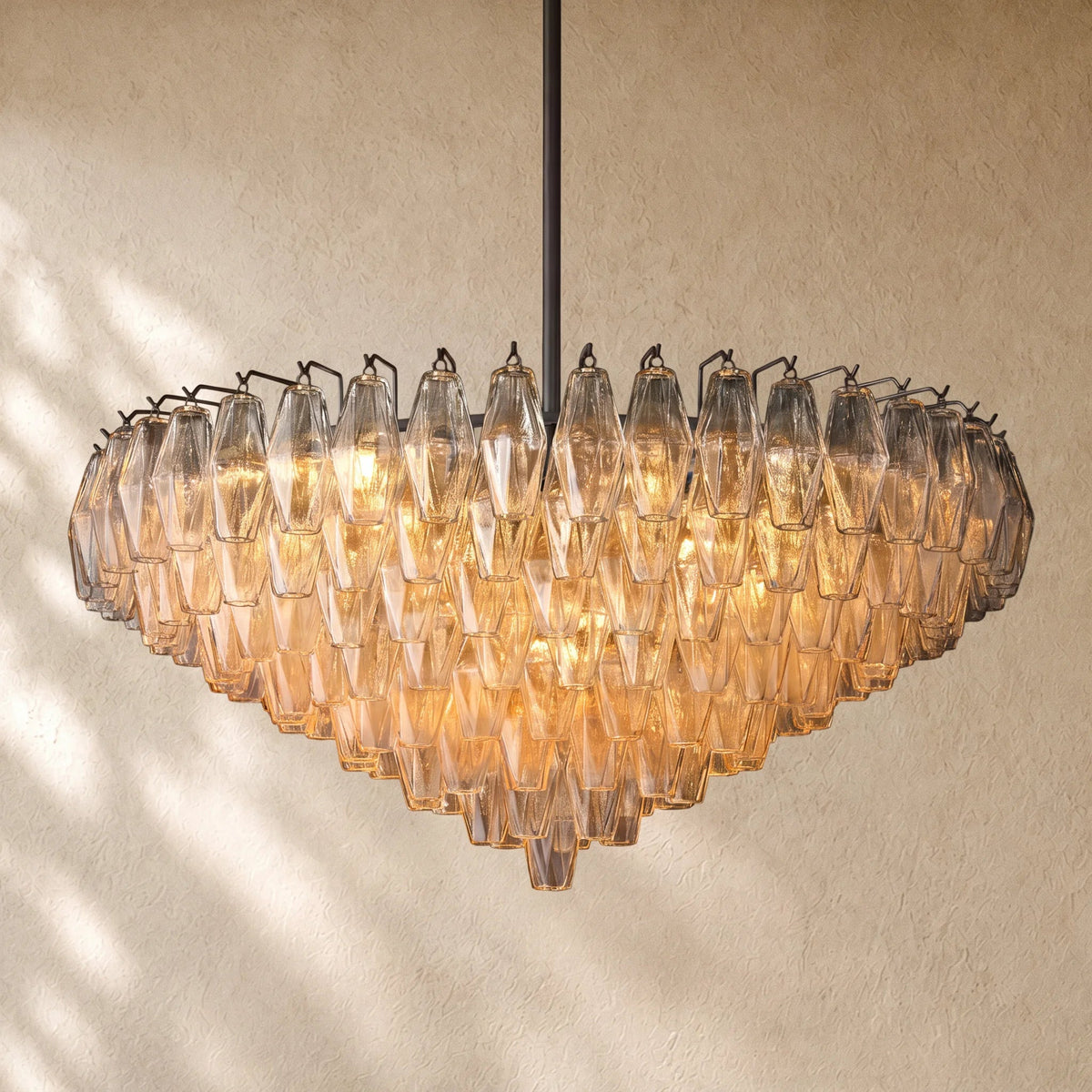 Chiaramn Glass Tiered Round Chandelier