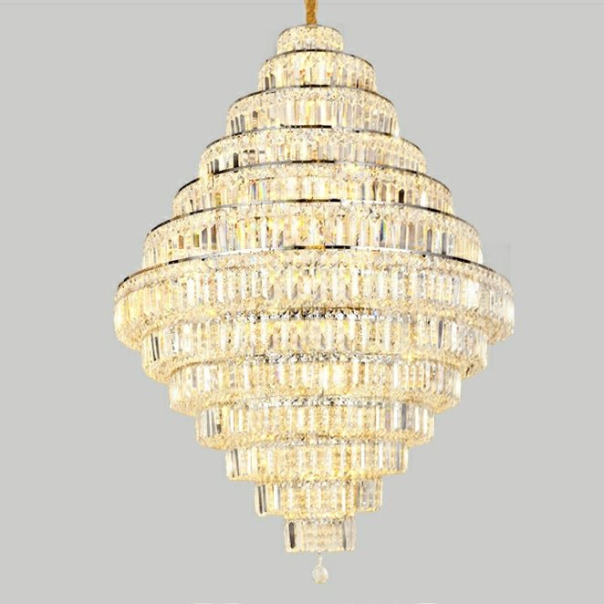 Chrome/ Silver/ Gold Extra Large Chandelier For Foyer Living Room Staircase Crystal Ceiling Lighting Fixture - cyranlamps